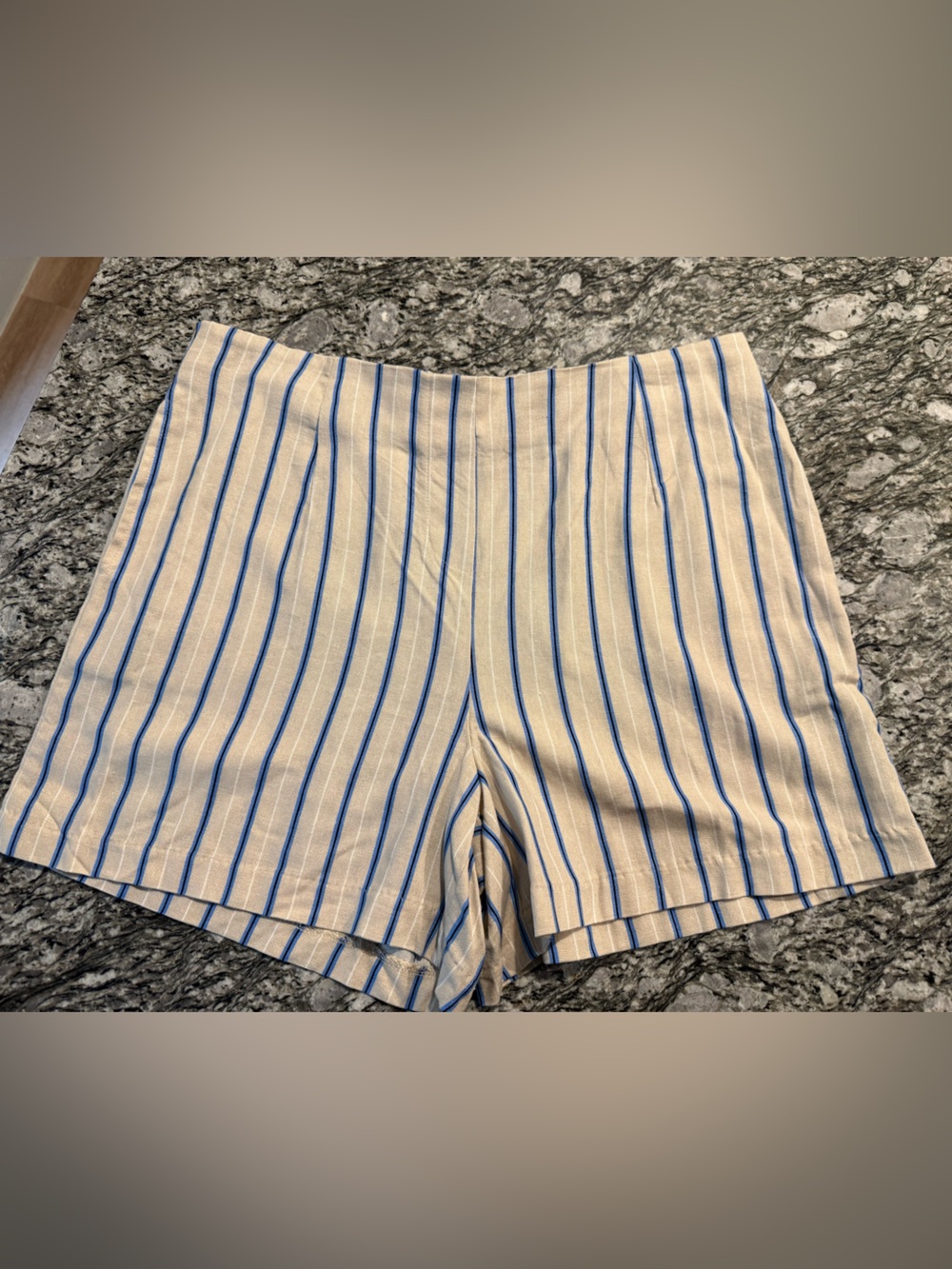 High Waist Blue Stripe Women’s Shorts